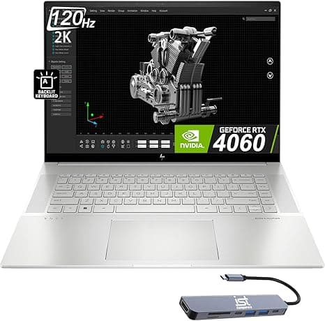 HP Envy 16-h1053dx 2-in-1 Laptop, 16" WQXGA IPS Touch Display, Intel Core i7-13700H, 16GB RAM, 1TB SSD, NVIDIA RTX 4060 8GB Laptop GPU, Windows 11 Home, Silver