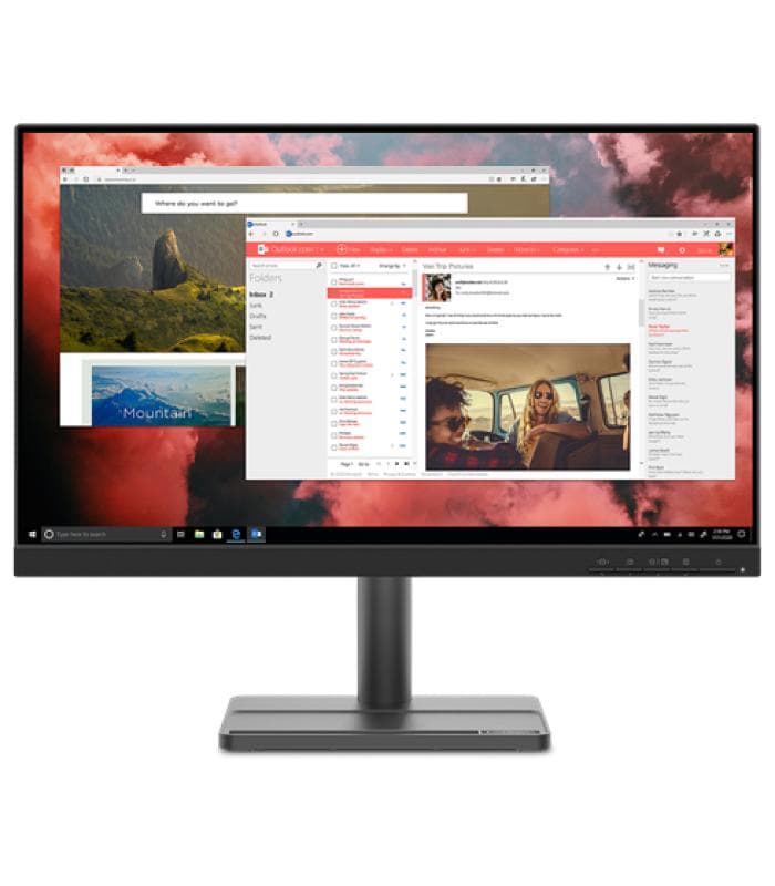 Lenovo ThinkVision S24e-20 Monitor, 23.8" FHD 1920×1080 Display, 60Hz Refresh Rate, 4ms (Extreme Mode) Response Time, AMD FreeSync Technology, 16.7m Display Colors, 3-Side NearEdgeless, VGA / HDMI, Black