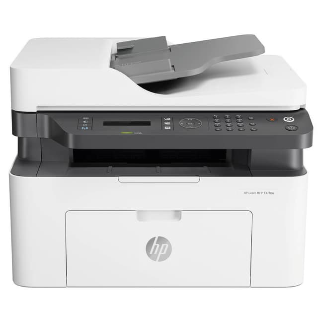 HP LaserJet MFP M137FNW Mono Black and White Laser Multifunction 4-In-One Printer With Auto Feeder - White